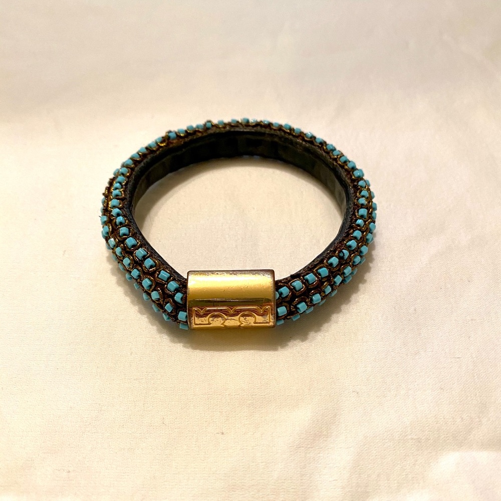 Tory Burch blue beaded bracelet